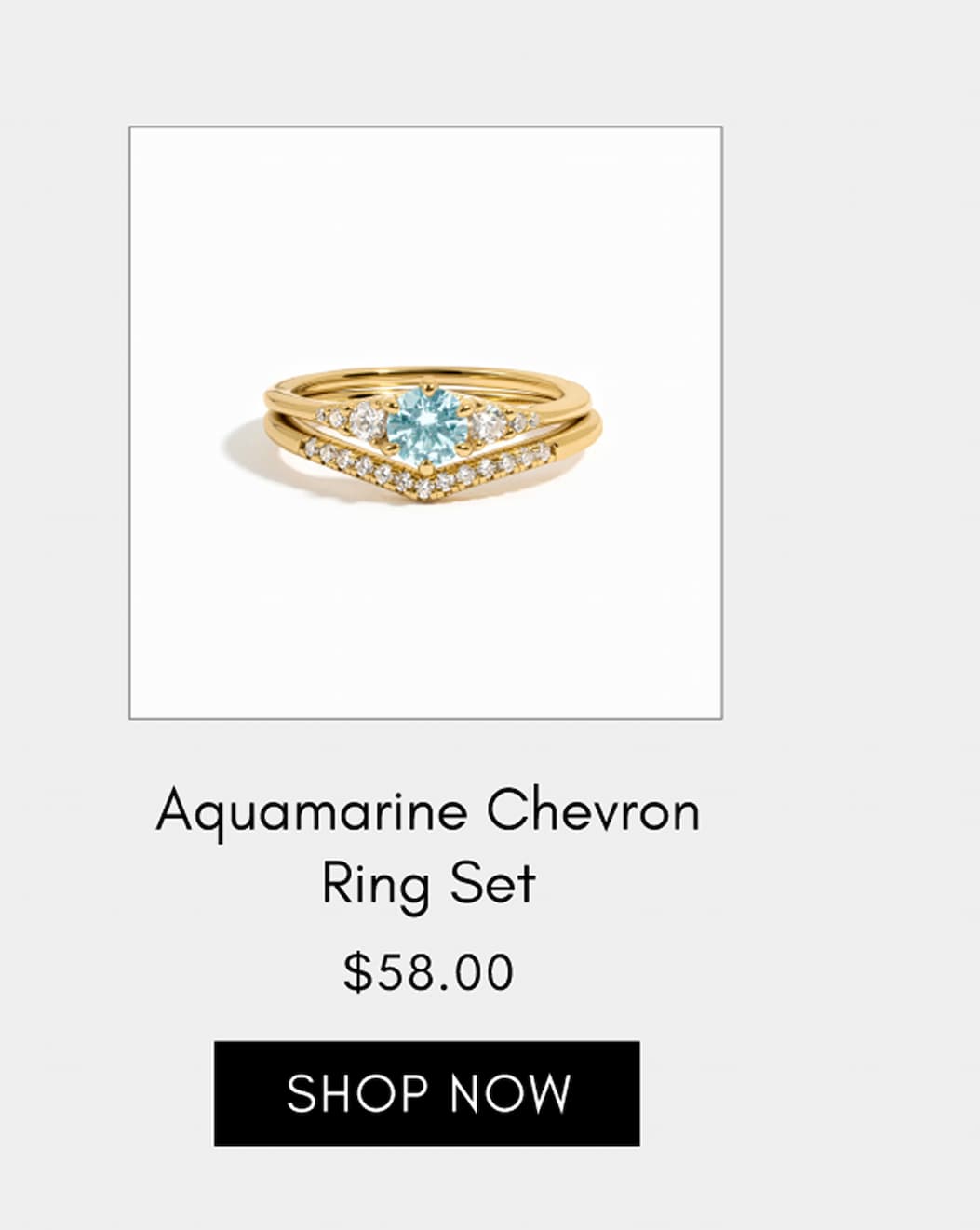 Aquamarine Chevron Ring Set [SHOP NOW]