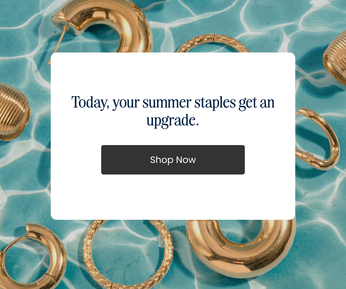 Gold stainless steel hoop and huggie earrings by Sami Jewels — waterproof and made for summer