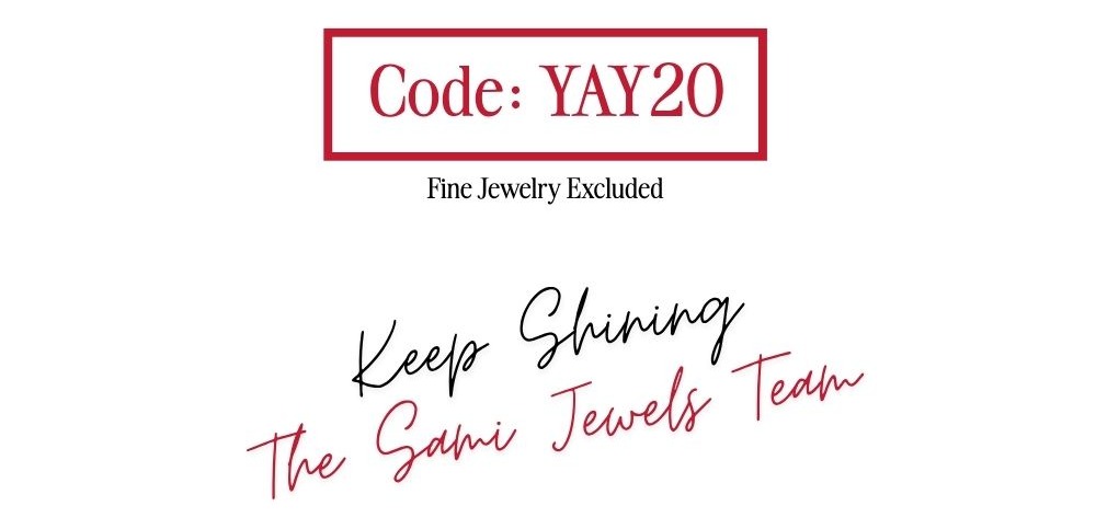 Use code YAY20 at checkout — fine jewelry excluded.