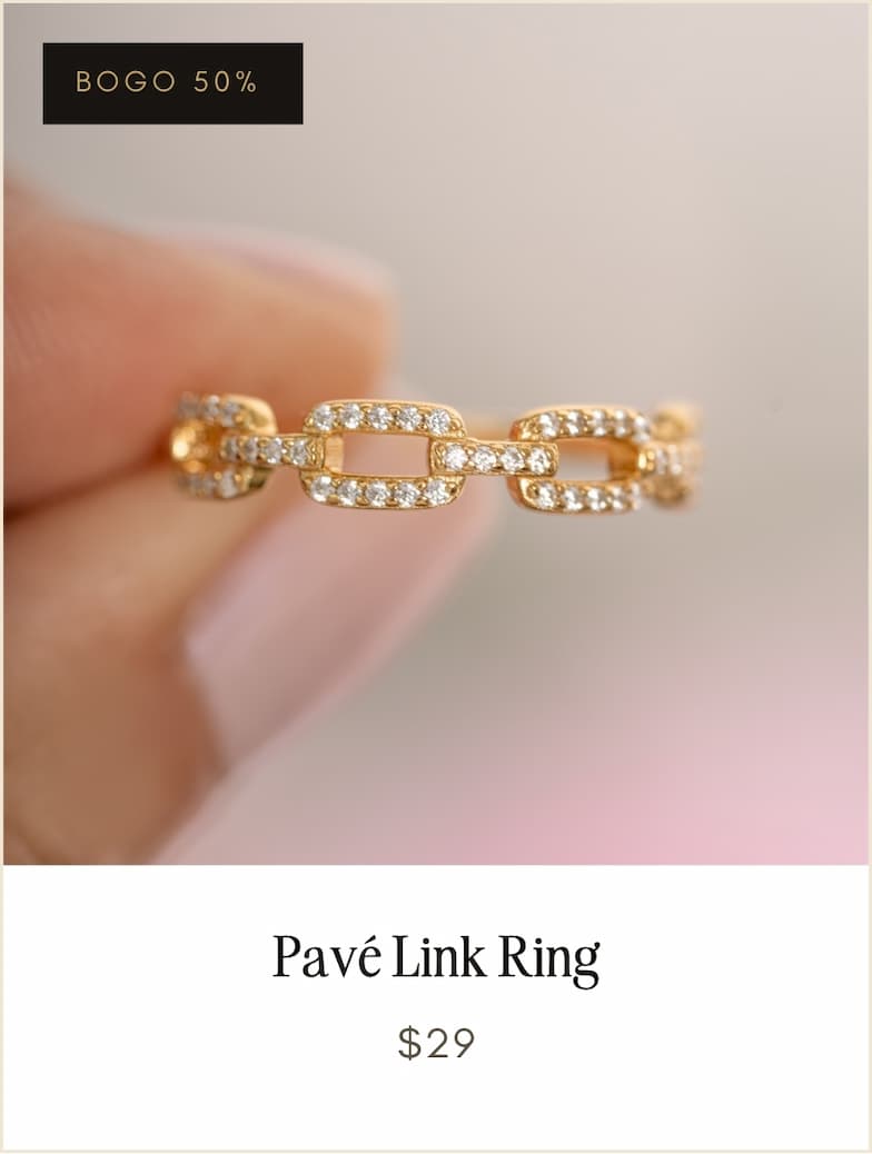 Pavé Link Ring on a hand, BOGO 50% off, $29