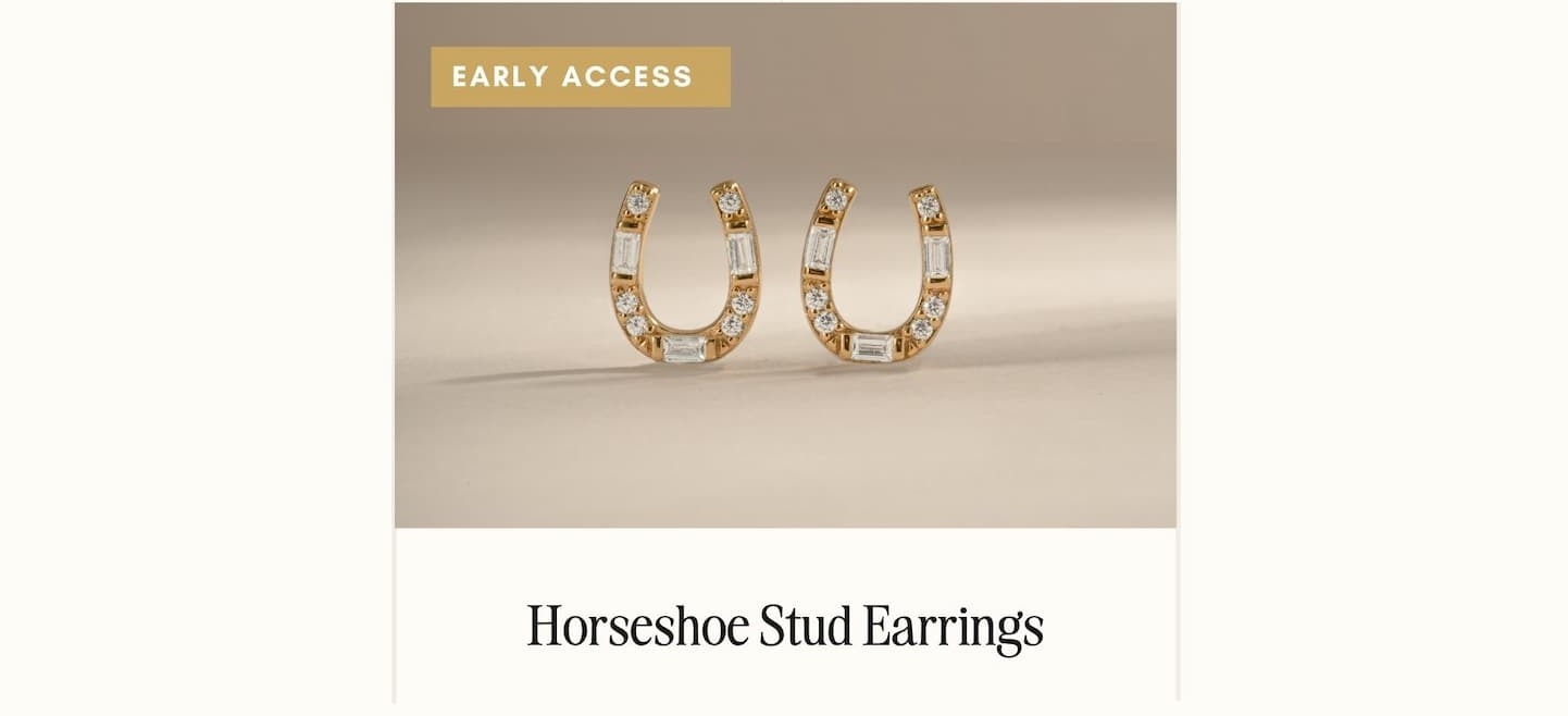 Horseshoe Stud Earrings — gold, early access