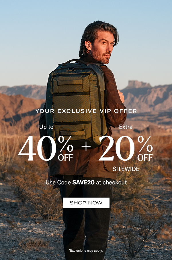 Save Up to 40% + Extra 20%