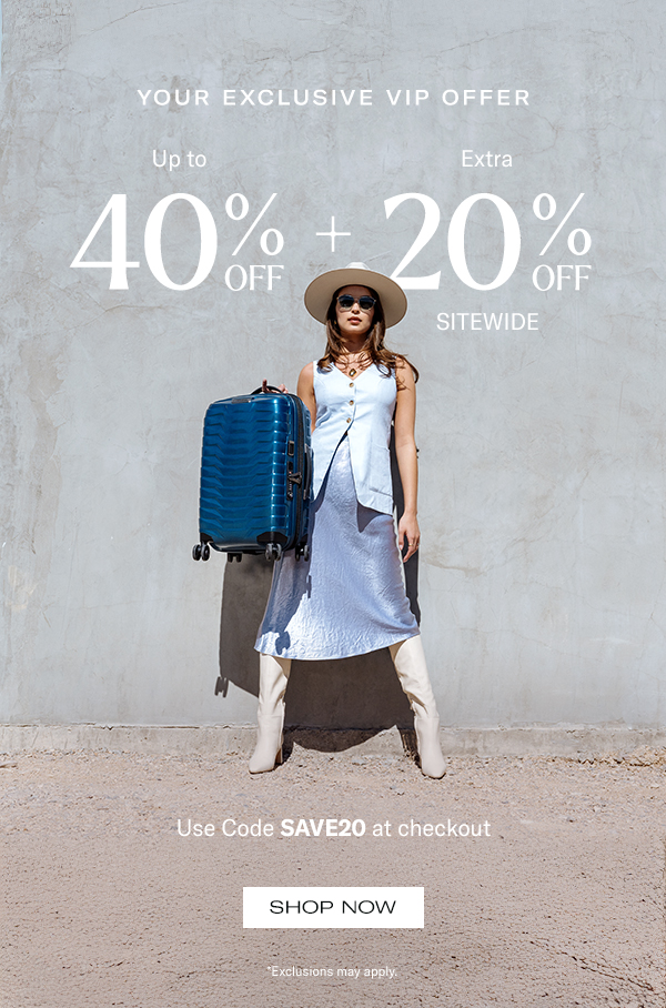 Shop Up to 40% off + Extra 20%