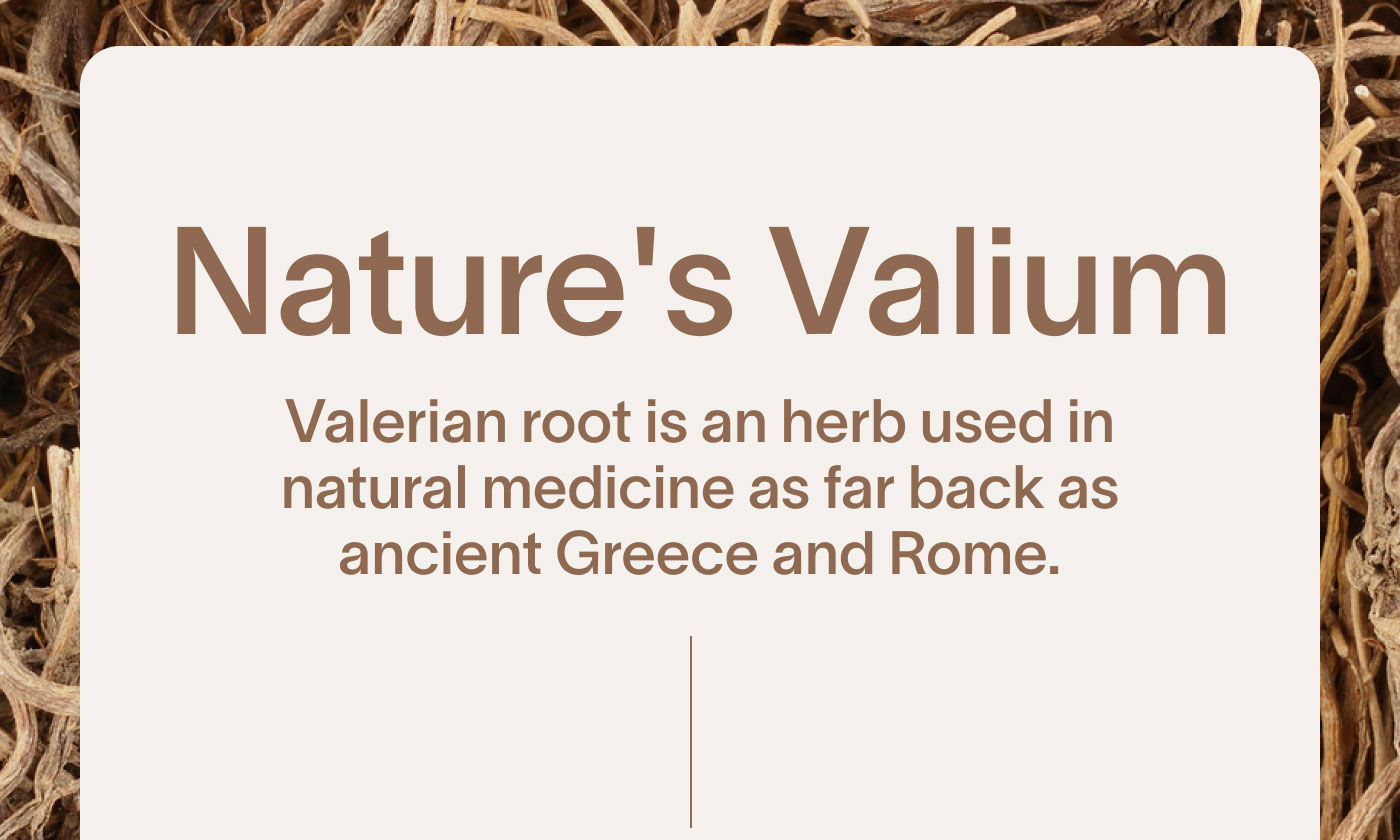 Nature's Valium Valerian root is an herb used in natural medicine as far back as ancient Greece and Rome.