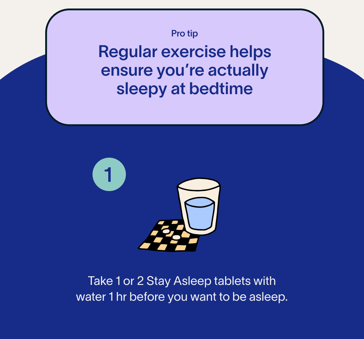 Regular exercise helps ensure you're actually sleepy at bedtime