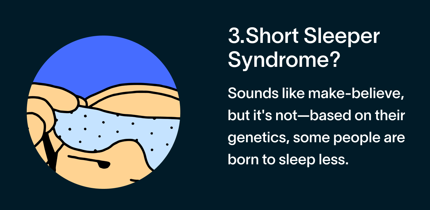 Short Sleeper Syndrome? Sounds like make-believe, but it's not—based on their genetics, some people are born to sleep less. 