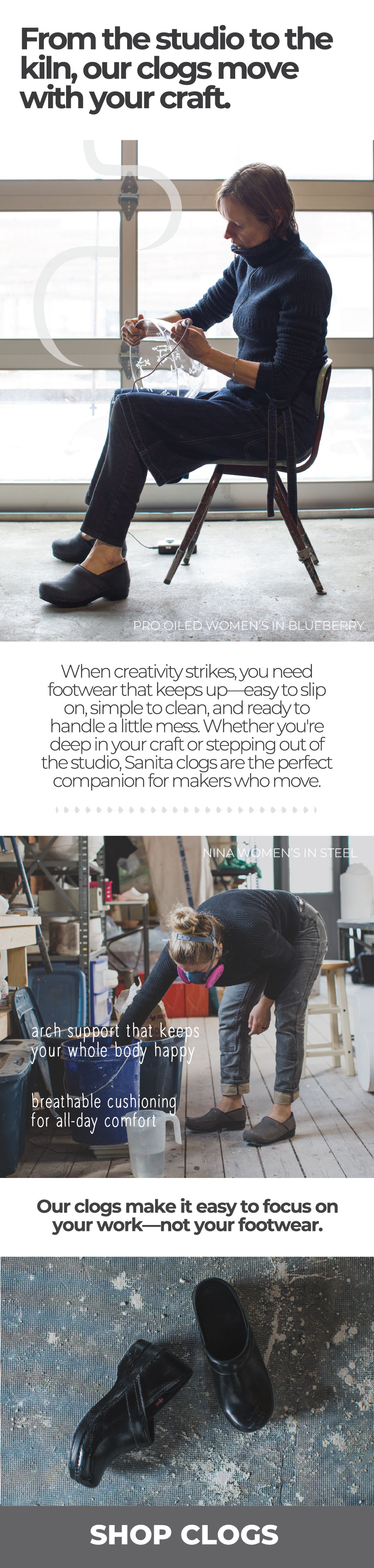  Sanita.com - The Original Danish Clog - Studio Shoes for Makers