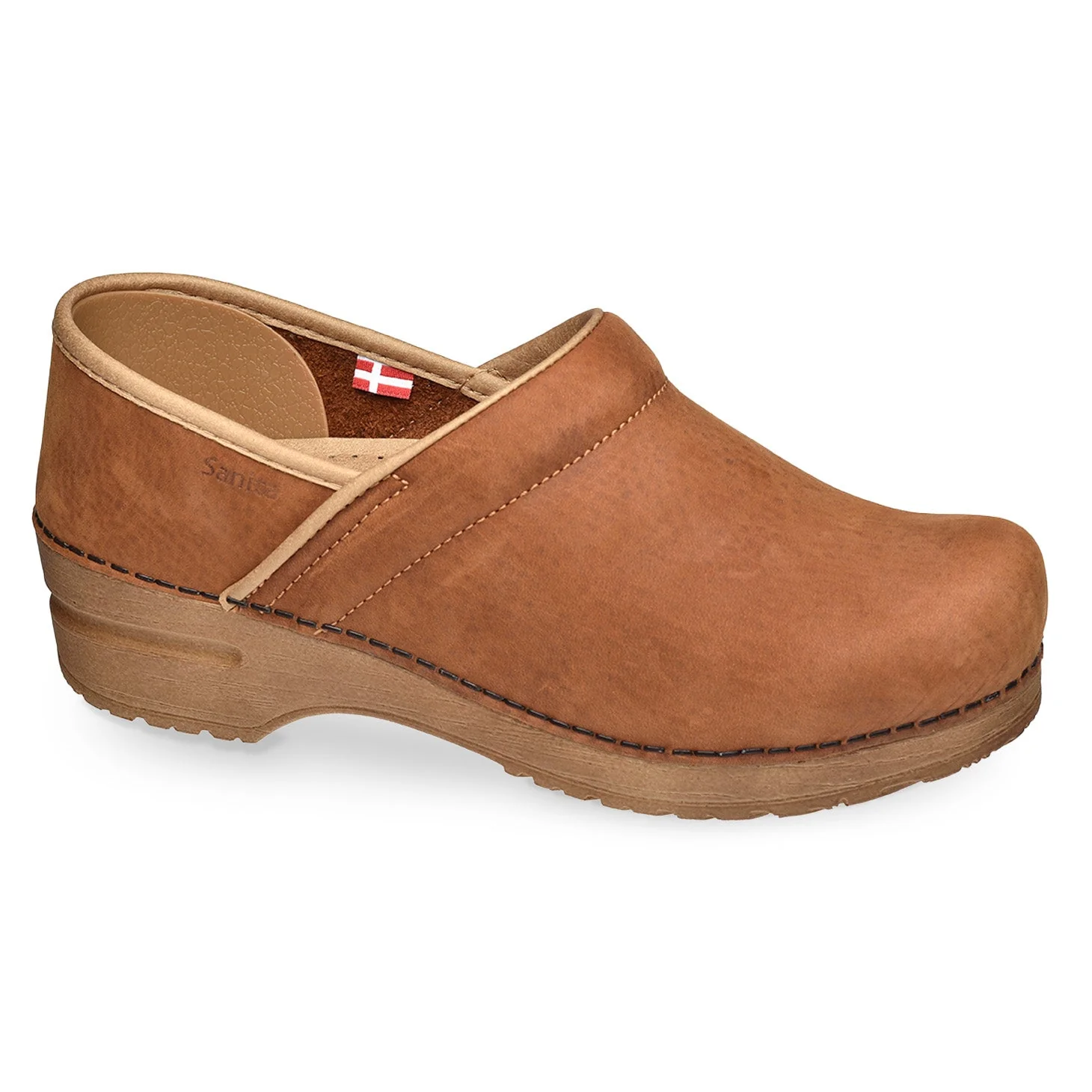 Image of Pro. Oiled Leather Women's Clog in Cognac