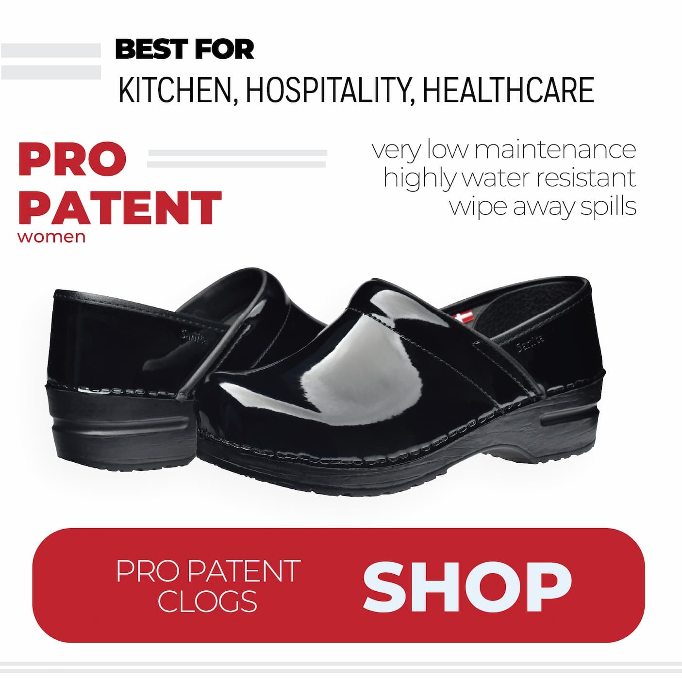  Sanita - Patent Leather Clogs