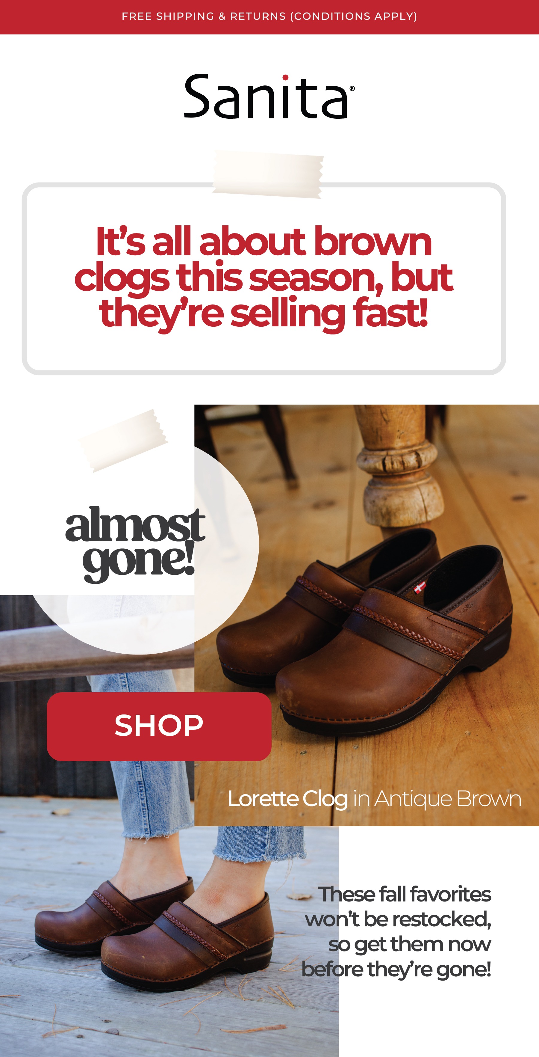 Sanita - The Original Danish Clog - Lorette Brown Women's Clogs
