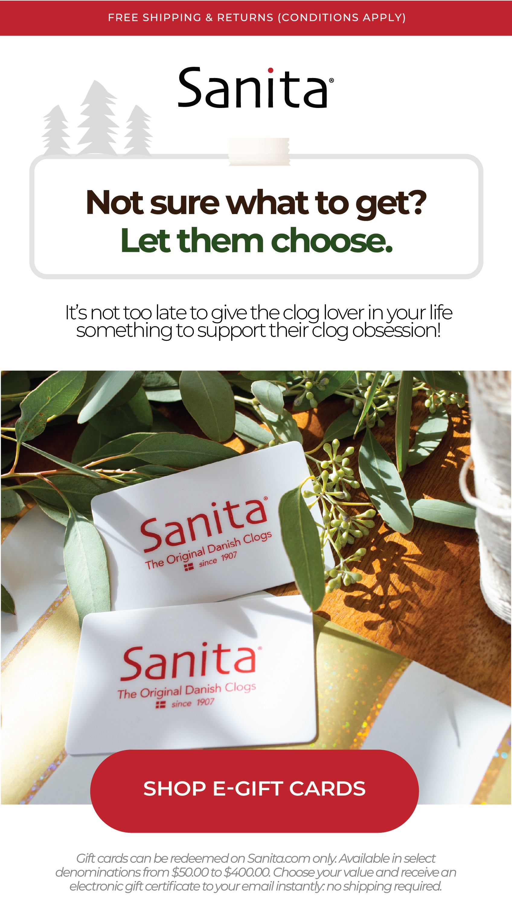 E-Gift Cards - Sanita.com