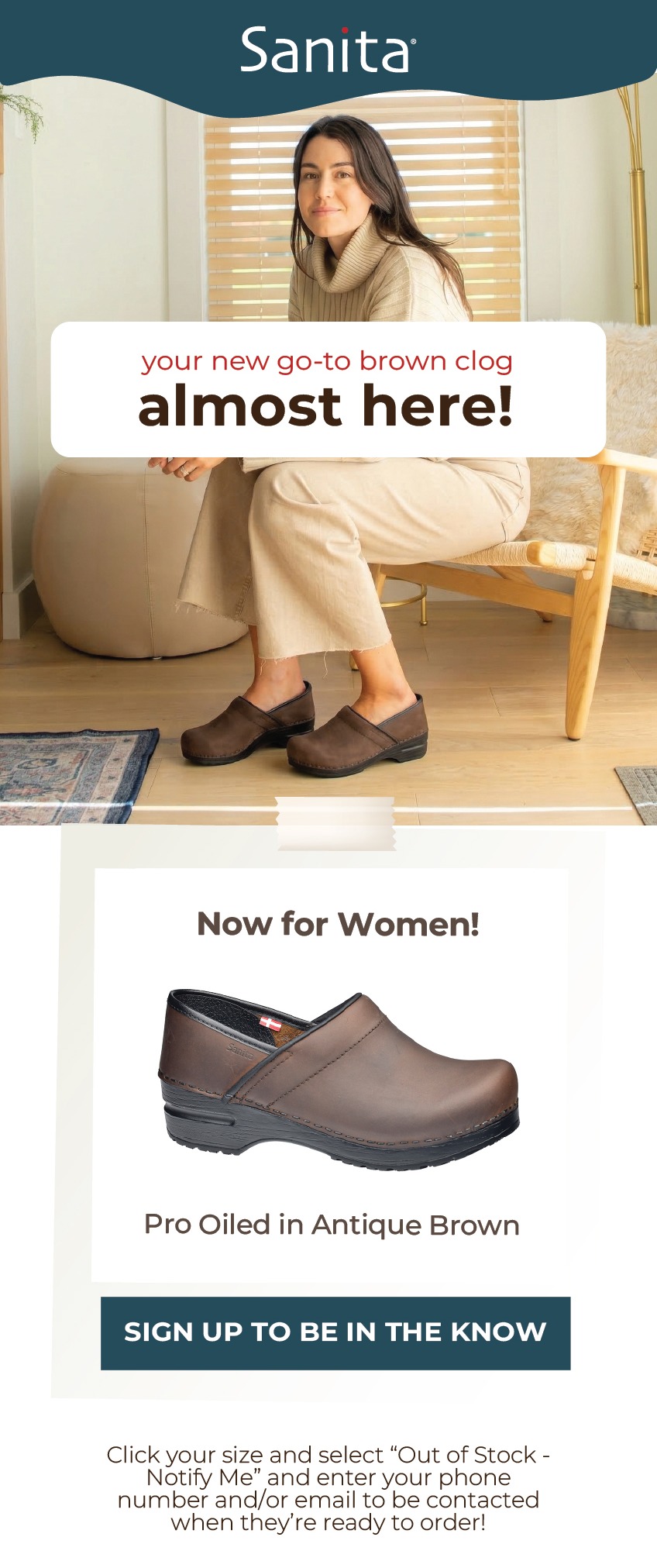 Brown Oiled Clog from Sanita - Crafted for Function, Shaped by Experience