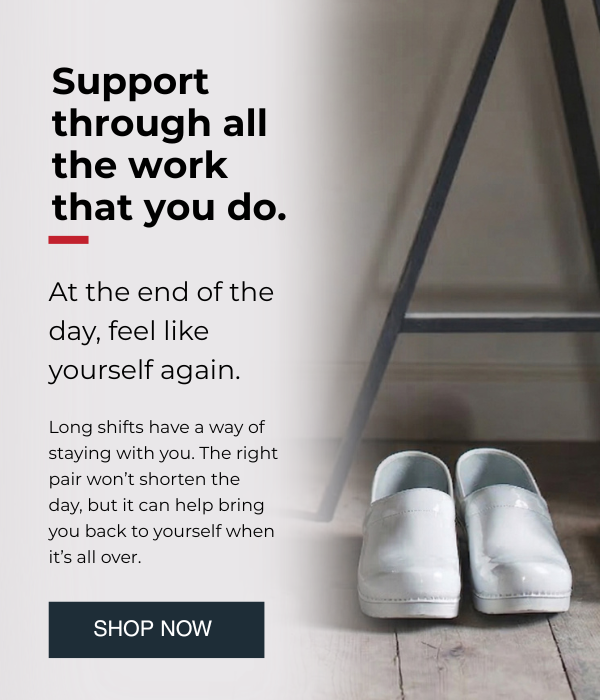 Support through all the work that you do. - At the end of the day, feel like yourself again. - Long shifts have a way of staying with you. The right pair won’t shorten the day, but it can help bring you back to yourself when it’s all over. - SHOP NOW