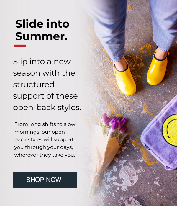 Slide into summer. Slip into a new season with the structured support of these open-back styles. From long shifts to slow mornings, our open-back styles will support you through your days, wherever they take you. SHOP NOW