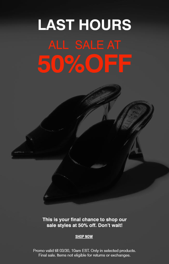 ALL SALE AT 50% OFF | LAST HOURS | SHOP NOW