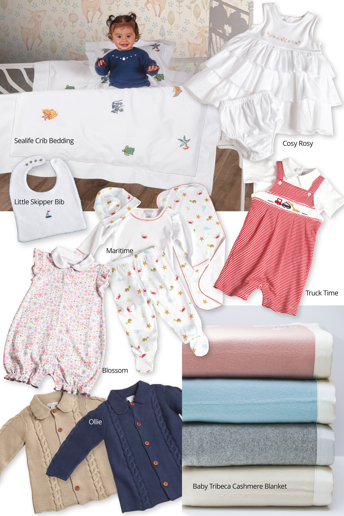 We offer a&nbsp;growing&nbsp;collection of Baby fashion and crib bedding.