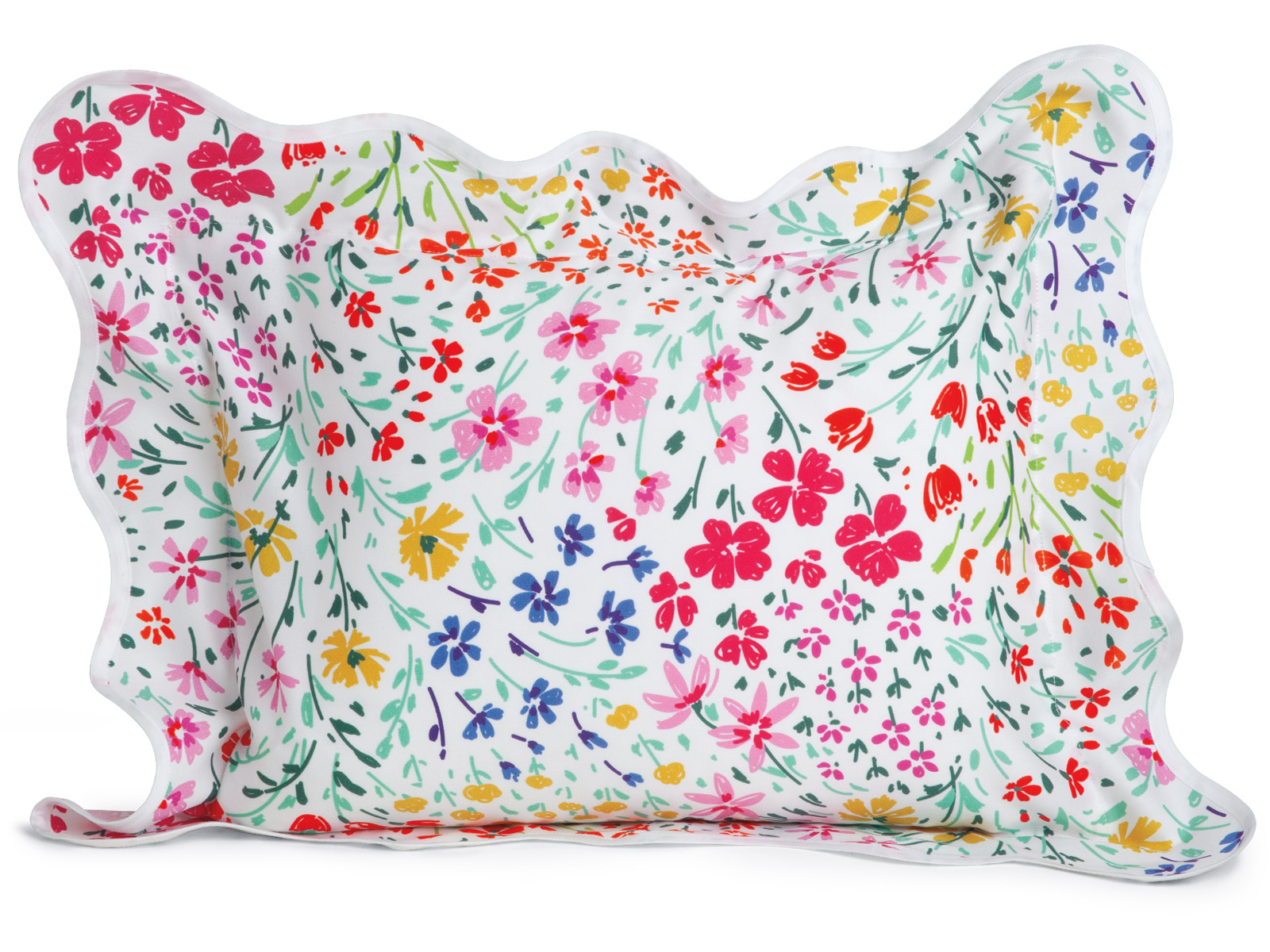 Cheerful, floral print from Italy of soft 300 thread count Egyptian cotton sateen.