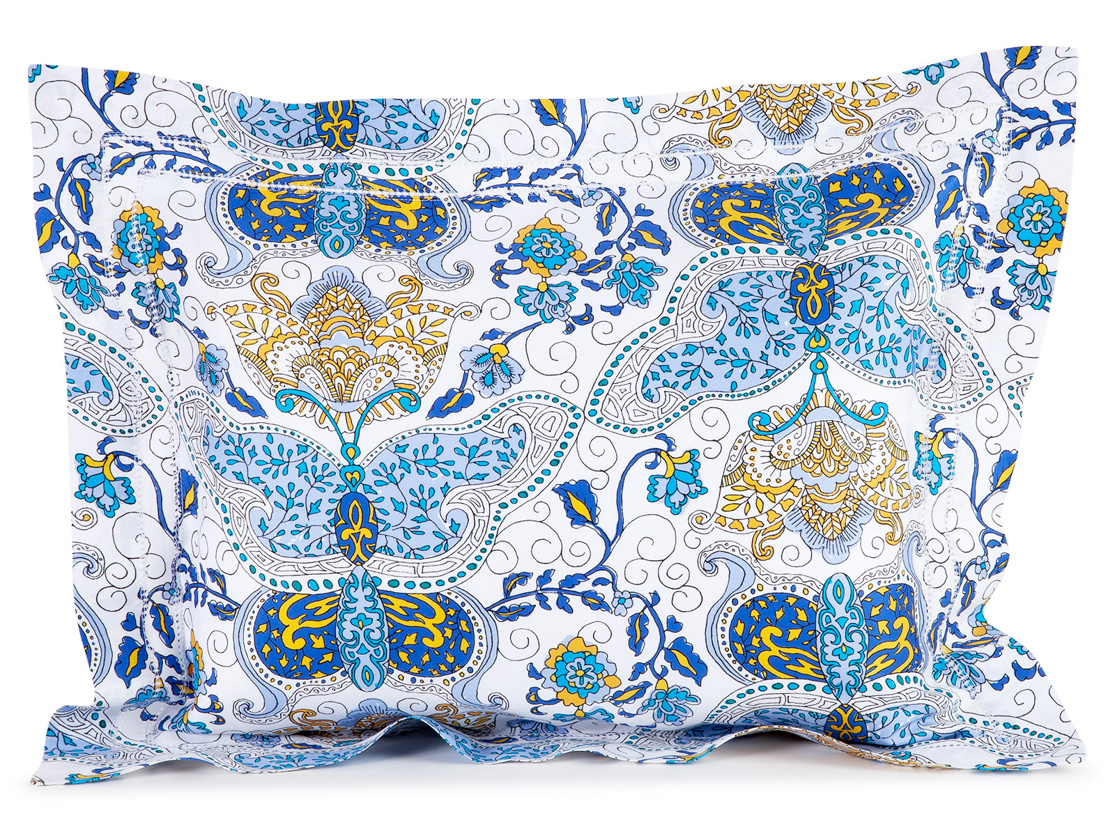 Paisley Butterflies: This exclusive butterfly print is finished with double hemstitching.
