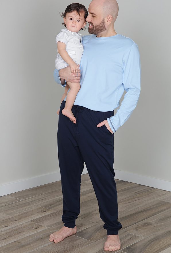 Maxwell Pajama Set in Blue & Navy