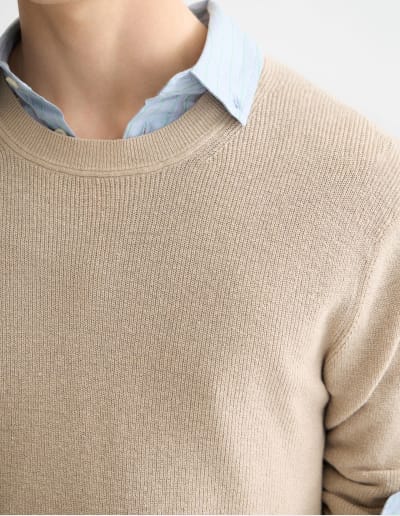 Linen Blend Crew Neck