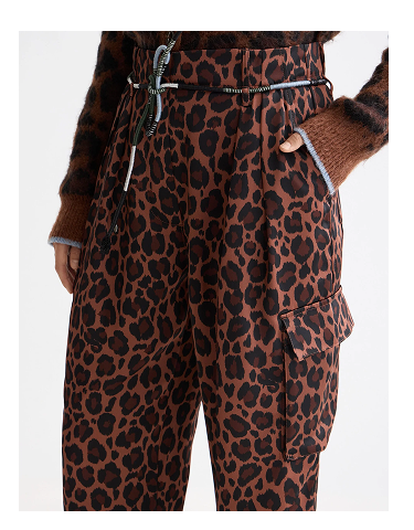 Faye high-rise tapered leg satin cargo pant