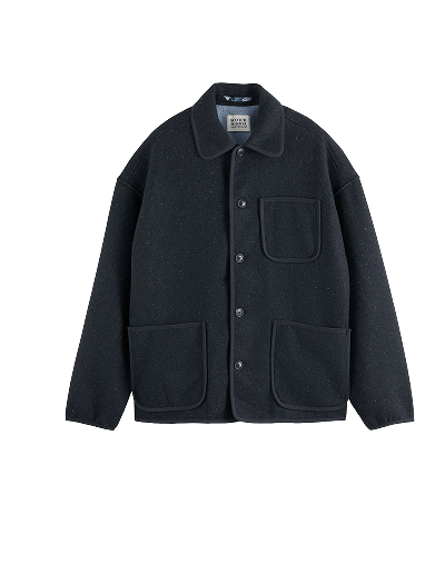 Double-faced wool-blend overshirt 