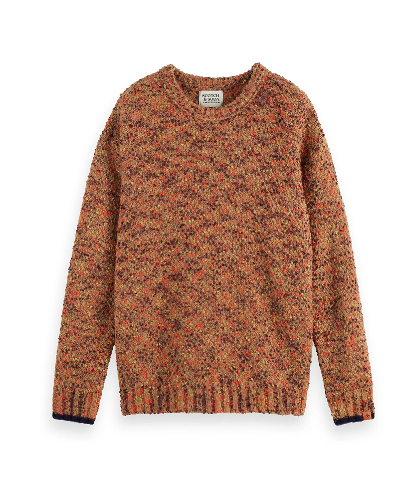 chunky slub dropped shoulder pullover