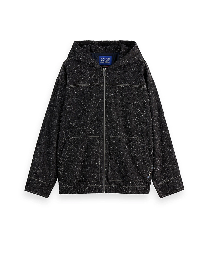 Hooded denim jacket — Black Snow