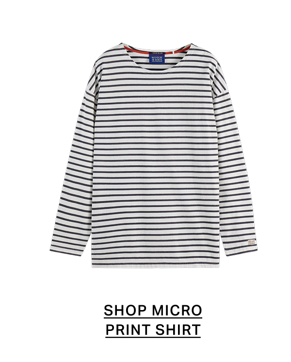 Denim Washed Long Sleeve Breton Tee