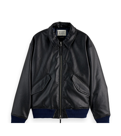Faux leather puffer