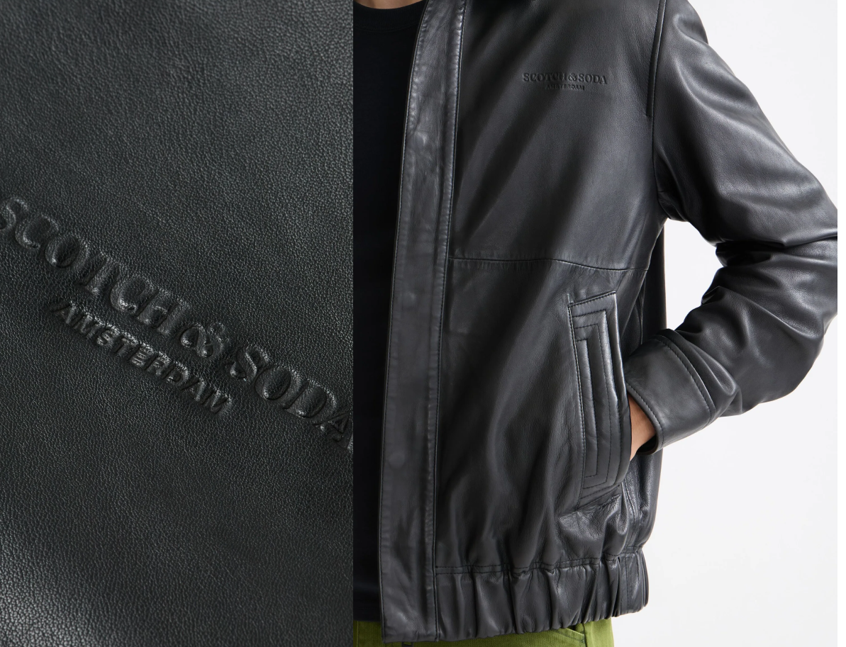 Boxy leather blouson