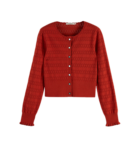Pointelle knitted cardigan