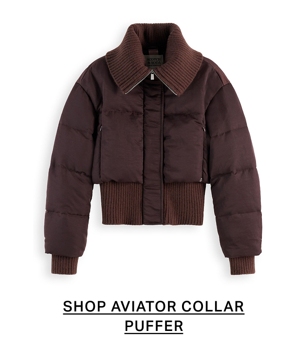 Aviator collar puffer jacket