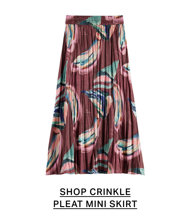 Crinkle pleat midi skirt