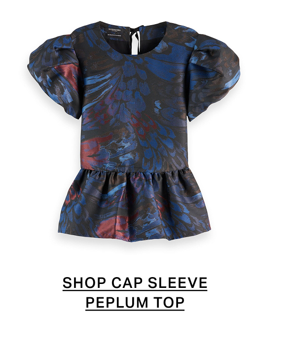 Cap sleeve top with peplum