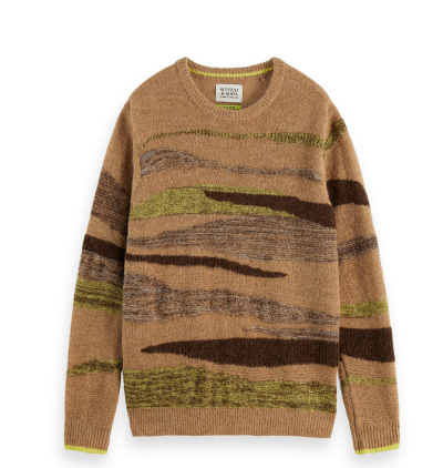 Fluffy alpaca wool blend crew neck