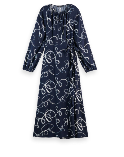 Midi wrap dress with key hole