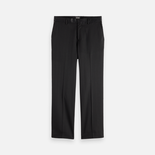 Otis- sateen-trimmed structure stripe relaxed straight chino