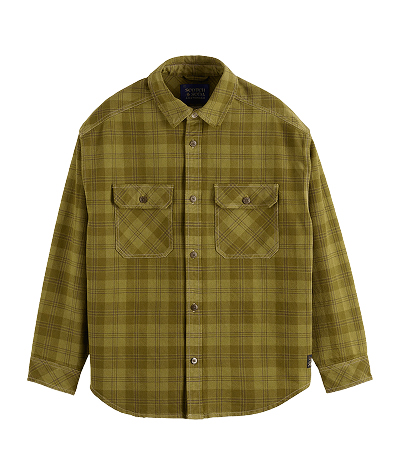 Washed Denim Checked Overshirt