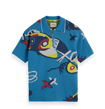 Abstract Island Crochet Polo