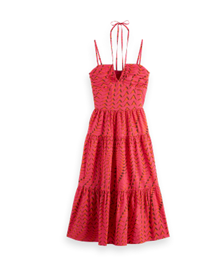 Cotton Seersucker Midi Dress