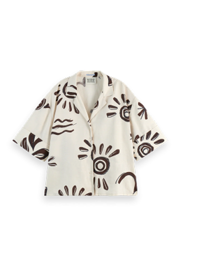Inky Sun Printed Short Sleeve Shirt