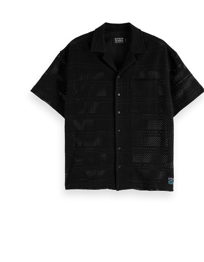 Crochet Short-Sleeved Relaxed-Fit Shirt