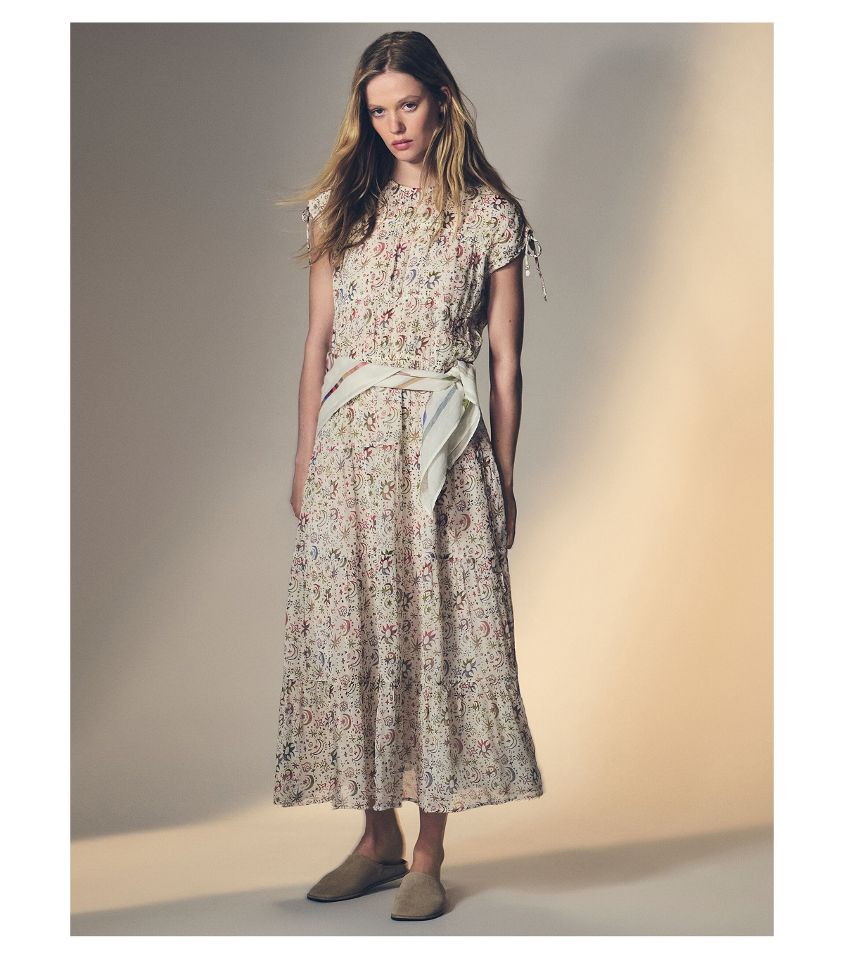 Gathered With Ties Midi Dress