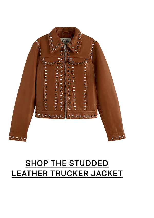 Studded Leather Trucker Jacket