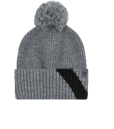 Stripe Cuff Bobble Beanie