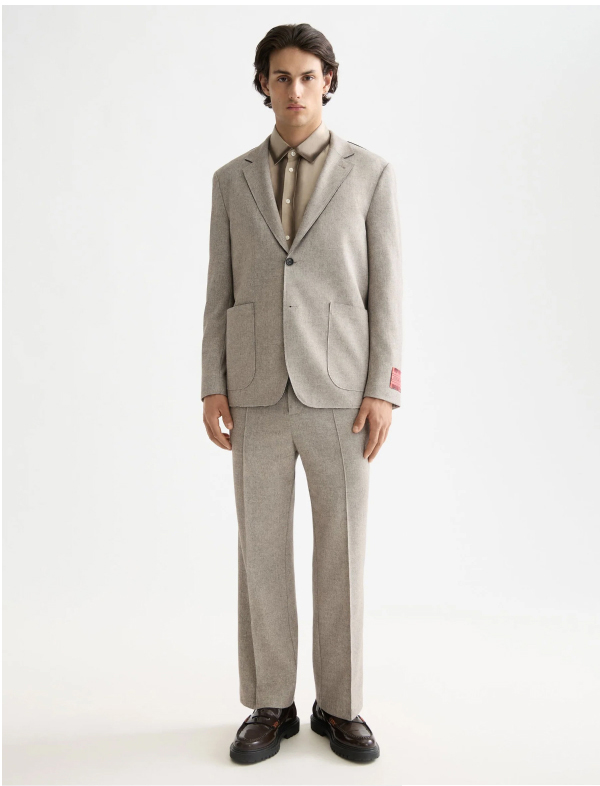 Unconstructed melange jersey relaxed fit blazer