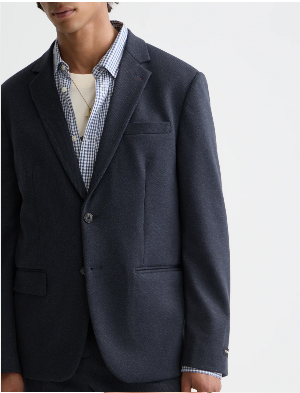 Tailored Notch Lapel Yarn Dyed Jersey Regular-Fit Blazer