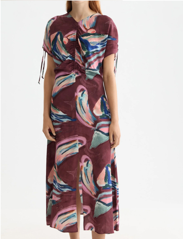 Drawstring maxi dress