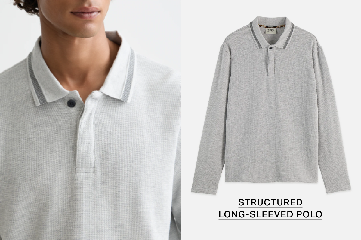 Shop Structured Long-Sleeved Polo